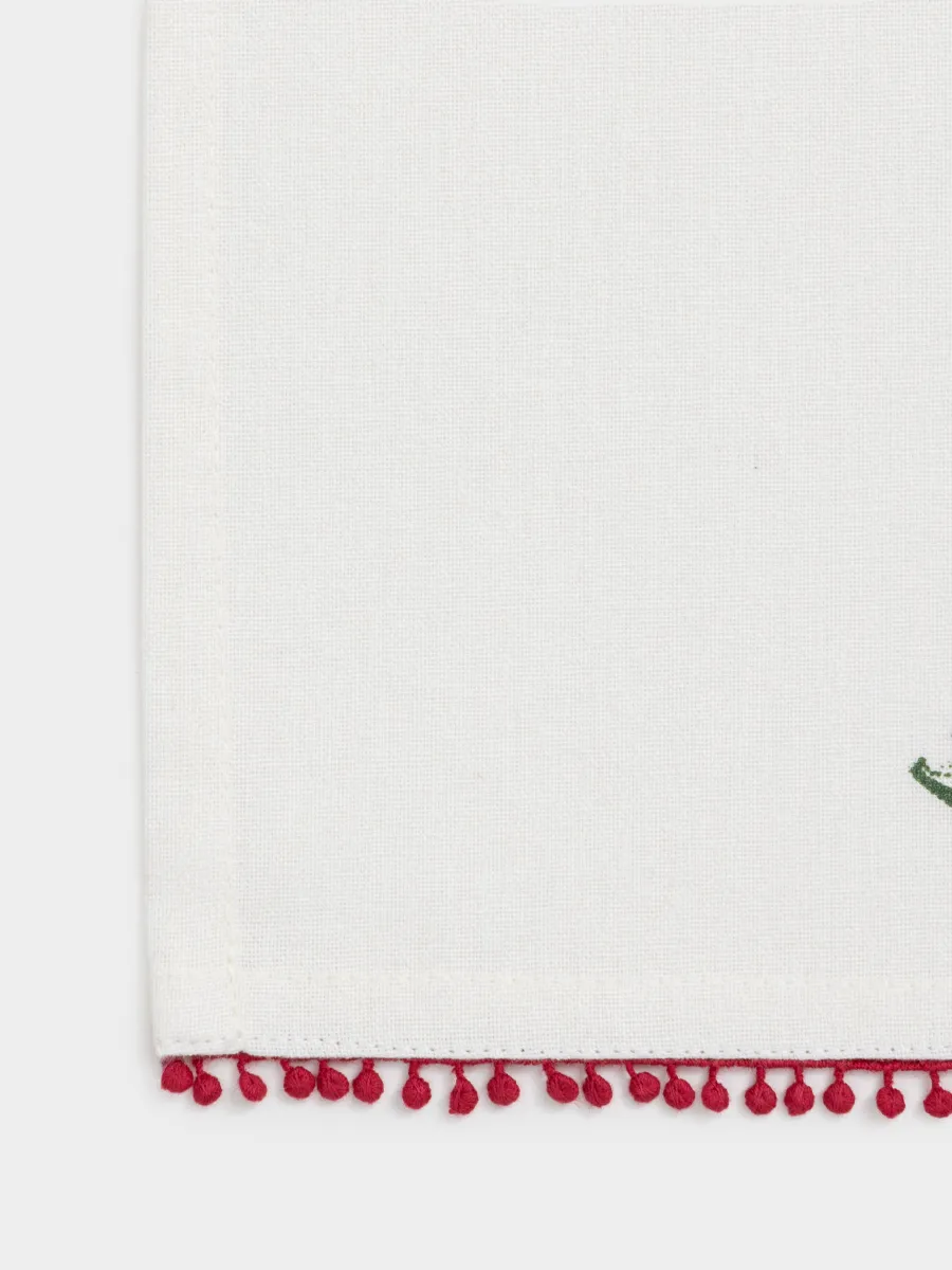 Полотенце кухонное, 40х60 см, хлопок, молочное, Новогодняя елка, Christmas, image-3