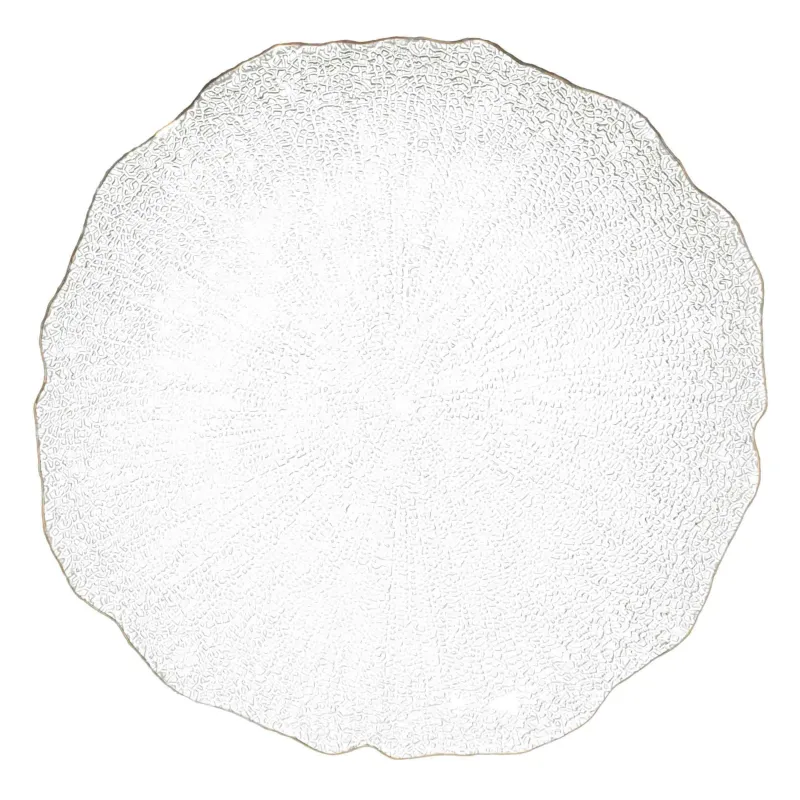 Тарелка обеденная, 27 см, стекло, с золотистым кантом, Berg, image-0