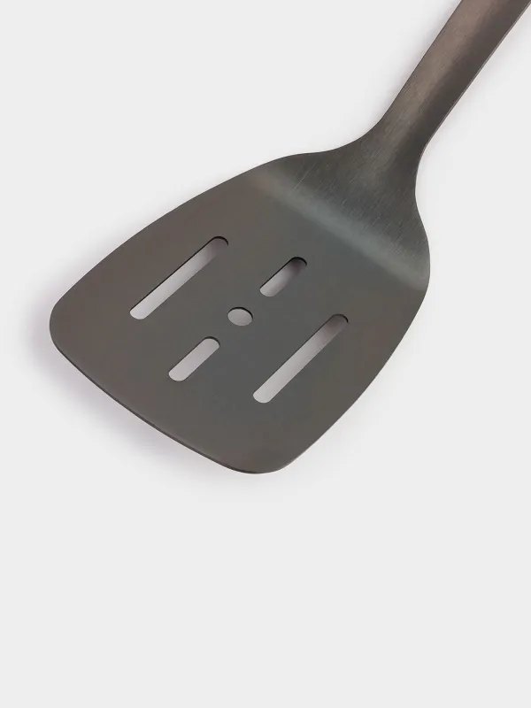 Лопатка, 33 см, с прорезями, сталь, темно-серая, Titanium, image-2