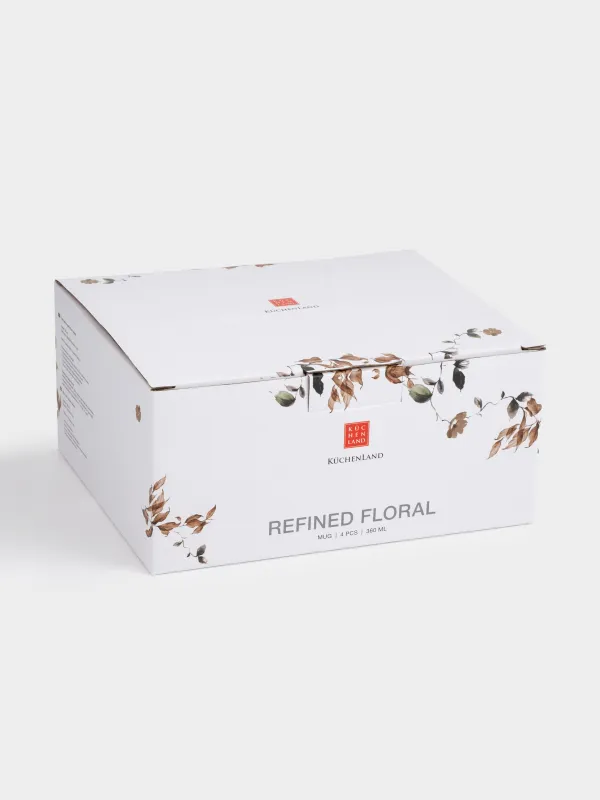 Кружка, 360 мл, 4 шт, фарфор N, Осенние цветы, Refined floral, image-4