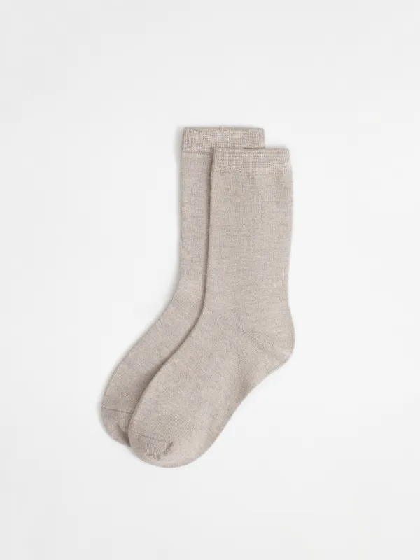 Носки с добавлением шерсти, бежевые, Density warm, image-1