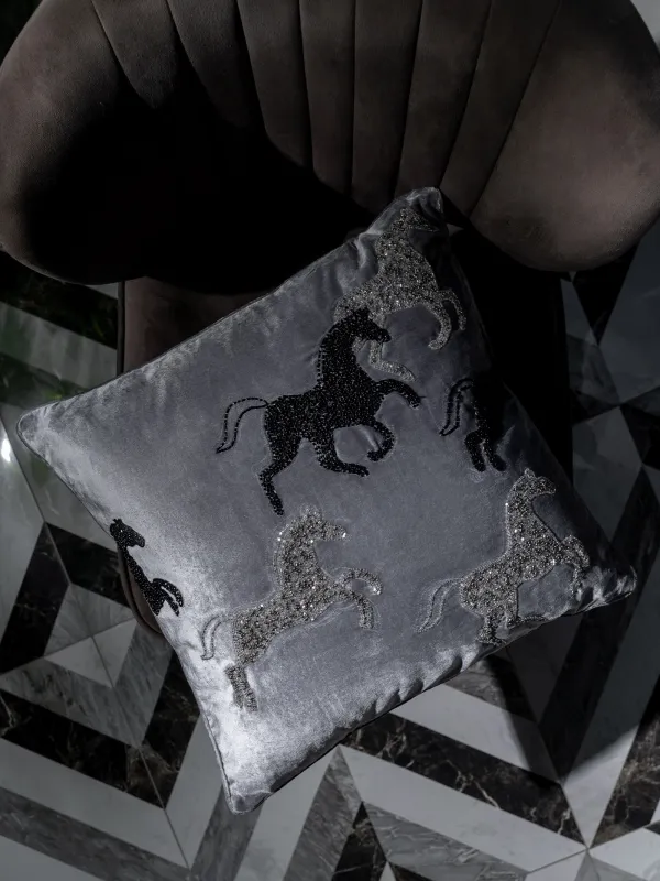 Подушка декоративная, 50х50 см, с бисером, Лошади, Horse, image-7