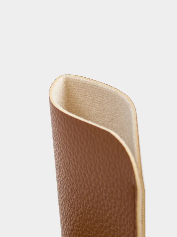 Футляр для очков, 18x8 см, полиуретан, коричневый, Memo, image-2