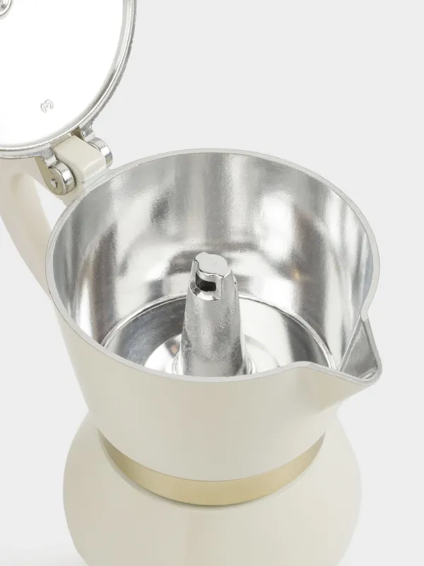 Кофеварка гейзерная, 150 мл, алюминий/пластик, бежево-золотистая, Laneri, image-6