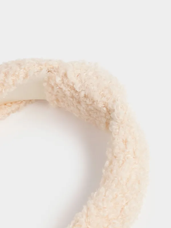 Ободок для волос, 13х16 см, искусственный мех, бежевый, Curled, image-4