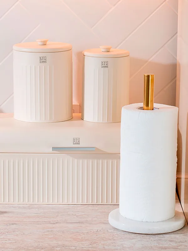 Держатель для бумажных полотенец, 32 см, сталь/мрамор, золотисто-белый, Classic Marble, image-2