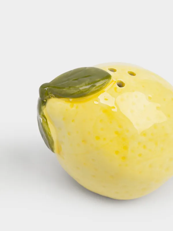 Емкость для соли или перца, 7 см, керамика D, желтая, Лимон, Sicily, image-3