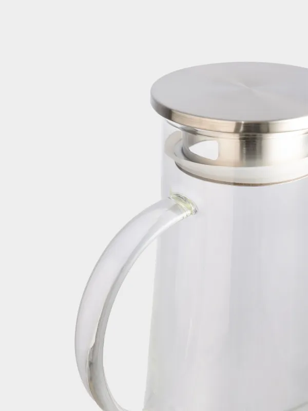 Кувшин, 1,3 л, с крышкой-фильтром, стекло Б/сталь, Pyramid, image-6