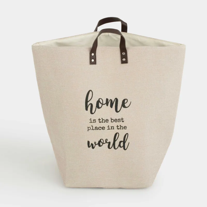 Сумка для хранения белья, 30x30x50 см, с ручками, полиэстер, бежевая, Laundry, image-0