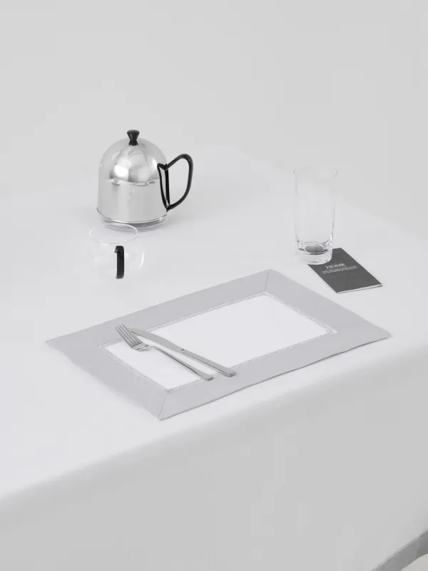 Салфетка под приборы, 30х45 см, 2 шт, полиэстер, бело-серая, Milky way, image-5