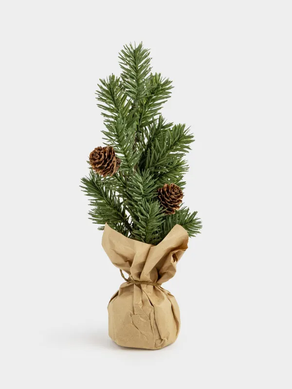 Композиция декоративная, 25 см, пластик, Conifer champagne, image-0