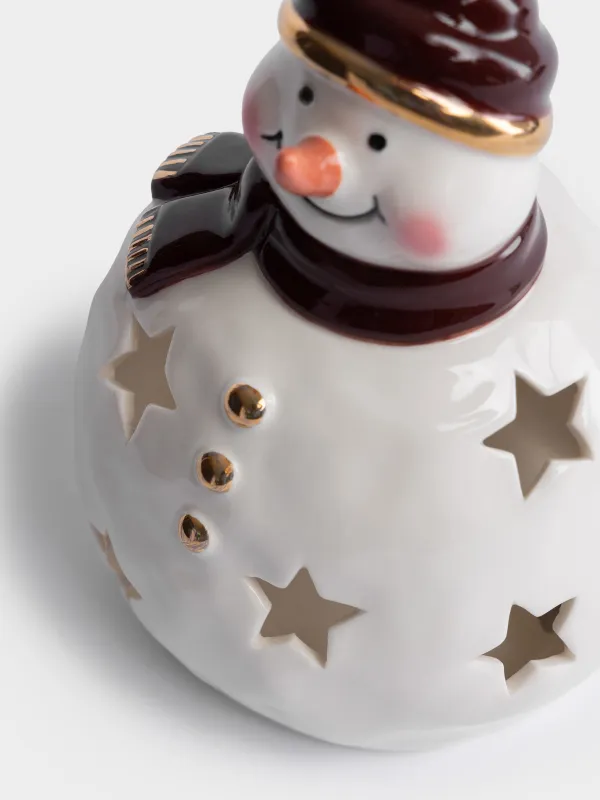 Светильник декоративный, 14 см, Снеговик в шапке и шарфе, Snowy, image-2