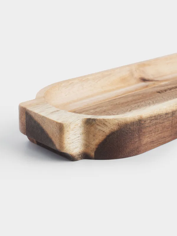 Блюдо сервировочное, 35x11 см, с ручками, дерево, Noble tree , image-5