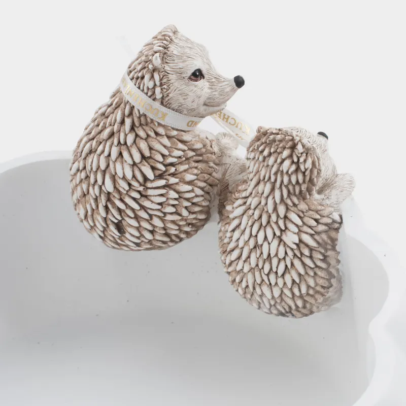 Ваза декоративная, 20х14 см, полирезин, бежевая, Ежики в тыкве, Slight frost, image-4