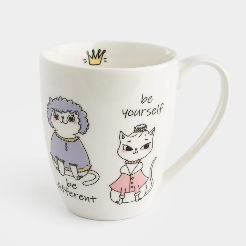 Кружка, 320 мл, фарфор N, белая, Нарядные кошки, Cat