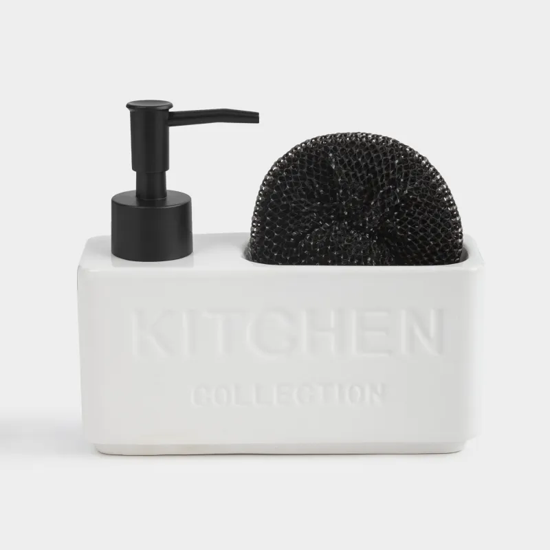 Диспенсер для моющего средства, 400 мл, с губкой, Ceramo