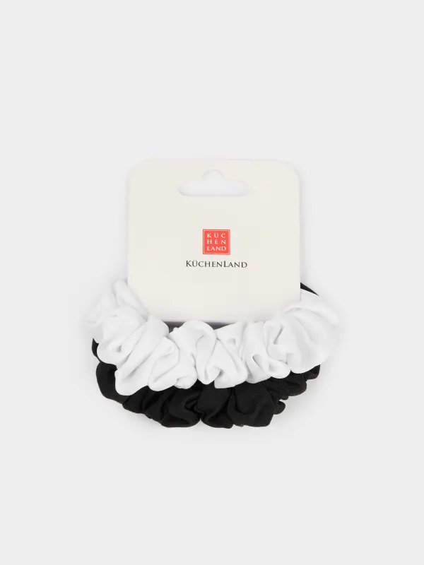Набор резинок для волос, 7 см, 2 шт, полиэстер, черная/белая, Silk, image-2