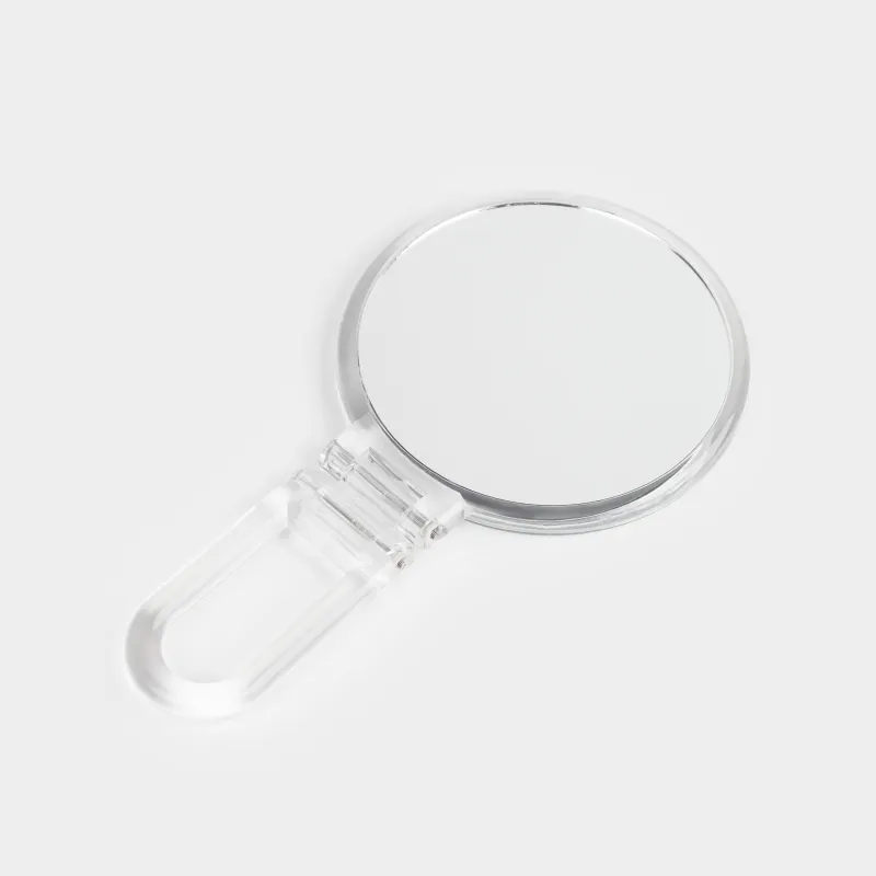 Зеркало настольное, 23x13/11 см, двустороннее, складное, ручка-подставка, пластик, круглое, Messa, image-2