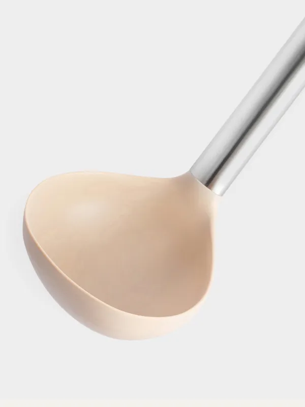 Половник, 31 см, силикон/сталь, серо-бежевый, Metallic, image-3