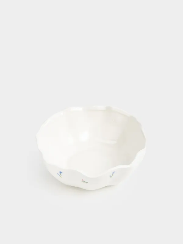 Салатник, 21х8 см, 1,2 л, керамика D, молочный, Нежные цветы, El flora, image-4