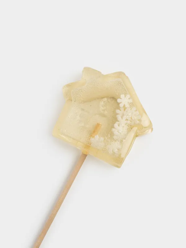 Леденец, 40 гр, погремушка, на палочке, изомальт, белый, Домик, Sweet life, image-2