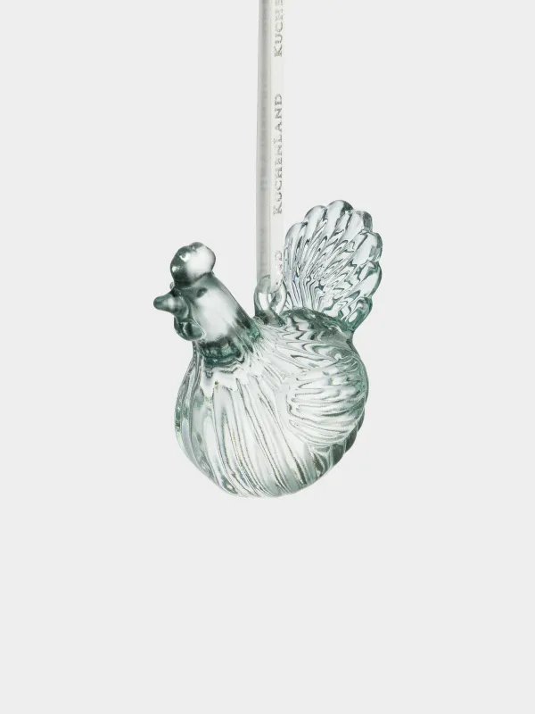 Подвеска декоративная, 5х7 см, стекло, голубая, Петушок, Tradition Easter, image-1