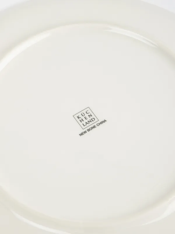 Тарелка обеденная, 28 см, фарфор N, белая, с золотистым кантом, Гранаты и апельсин, Christmas miracle, image-4