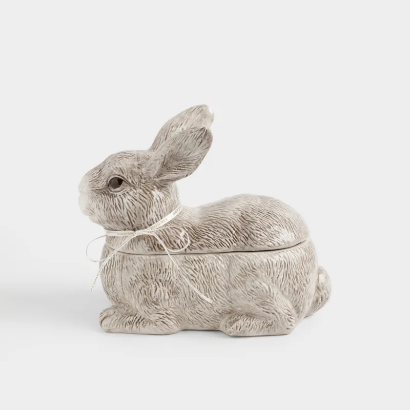 Емкость для хранения, 21х18 см, 800 мл, керамика D, коричневая, Кролик, Easter lace