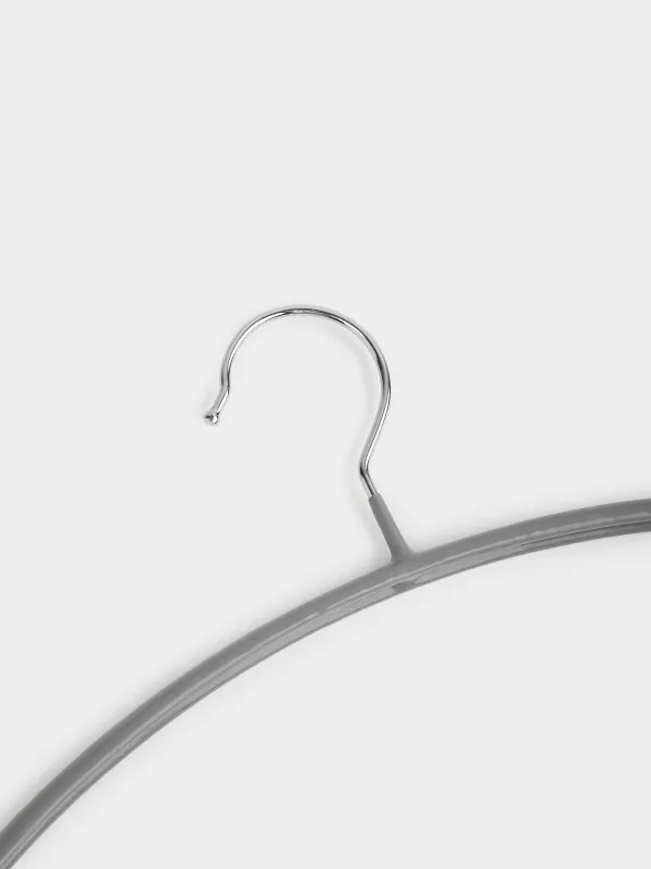 Вешалка-плечики, 42 см, 3 шт, без перекладины, металл с покрытием, серая, Круг, Colorful house, image-5