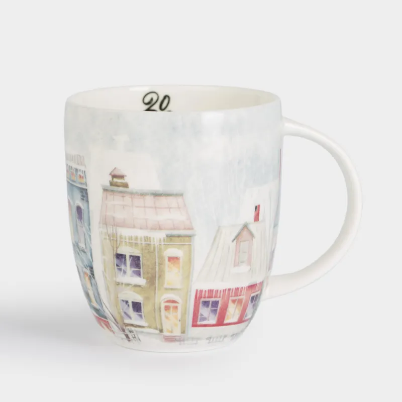 Кружка, 400 мл, фарфор F, Дома в снегу, House built