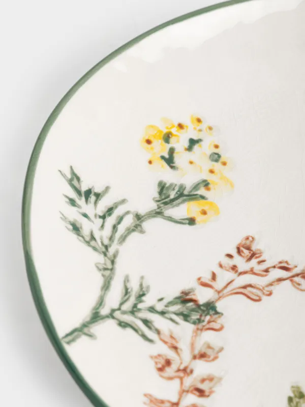 Тарелка закусочная, 20 см, Луговые цветы на кракелюре, Floral meadow, image-2