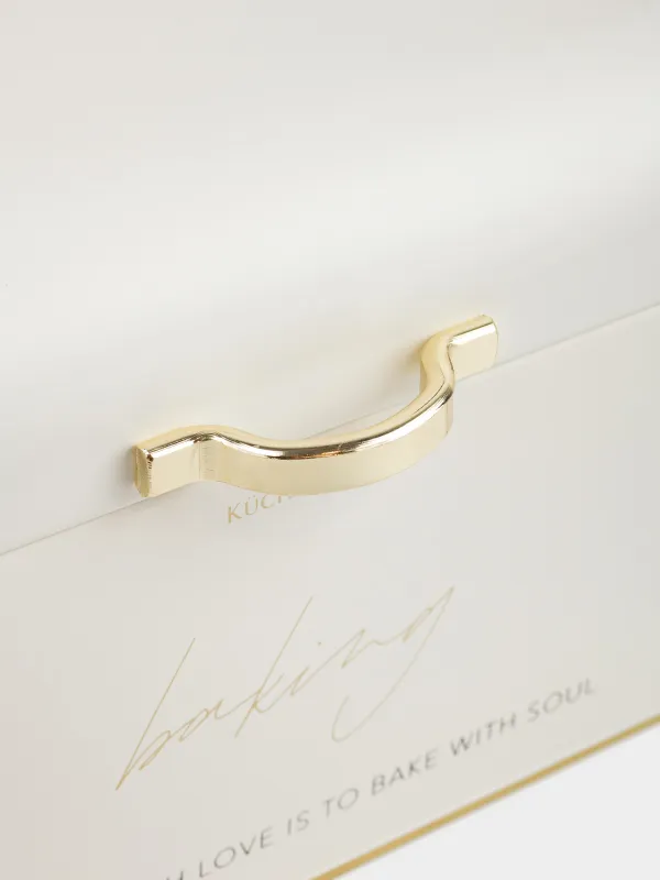 Хлебница, 30х16х18 см, металл, прямоугольная, молочно-золотистая, Autograph, image-2