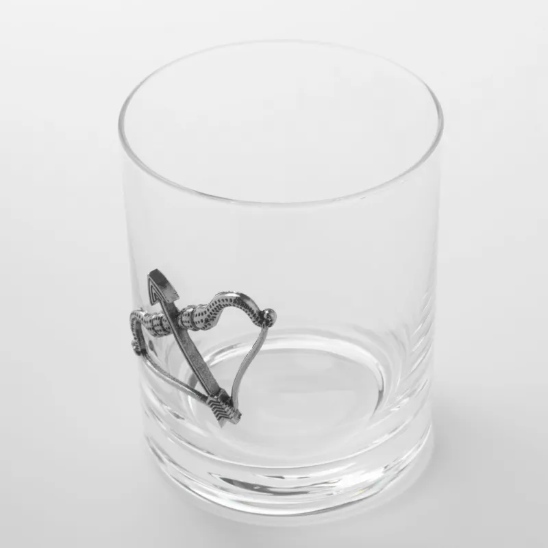 Стакан для виски, 10 см, 340 мл, стекло/металл, серебристый, Стрелец, Zodiac, image-1