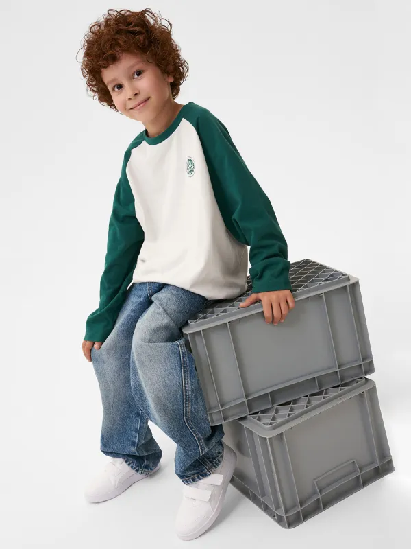 Лонгслив детский, для мальчиков, хлопок, молочно-зеленый, Frenk, image-3