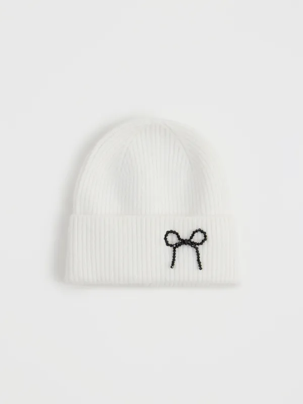Шапка женская, Knitting bow, image-0