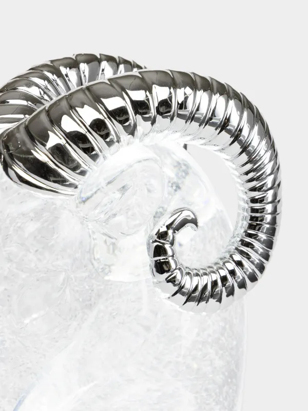 Снежный фонарь, 22 см, с подсветкой, Коза, Silver style, image-1