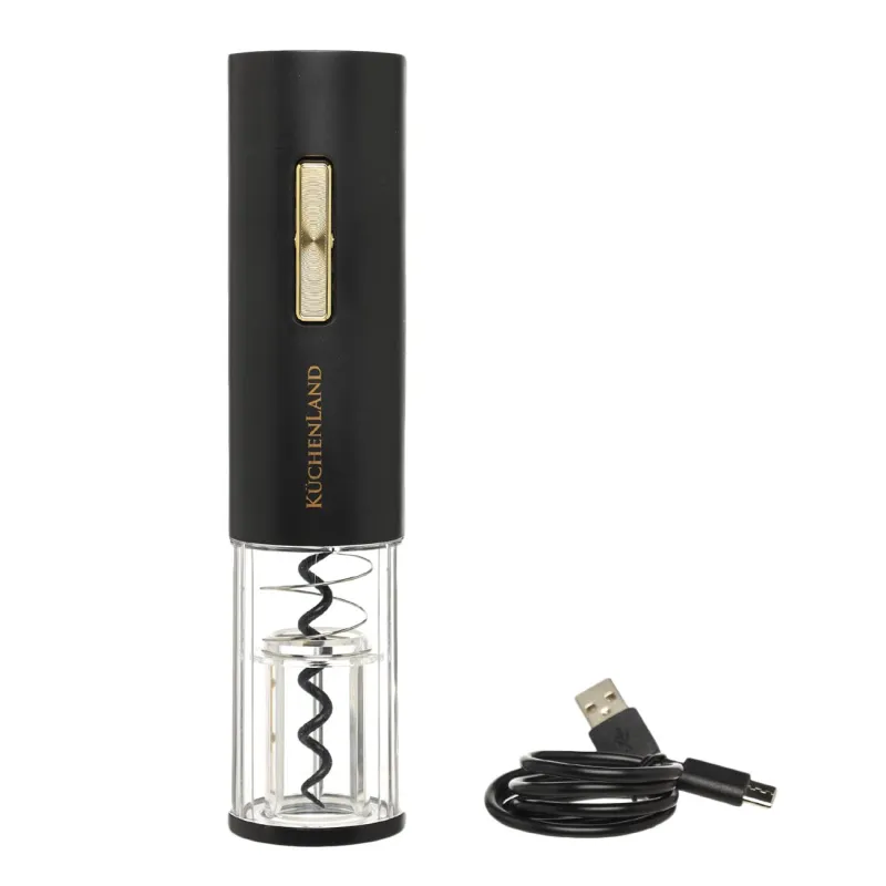 Штопор электрический, 19 см, с резаком для фольги, пластик, LED B, черный, Bar, image-2