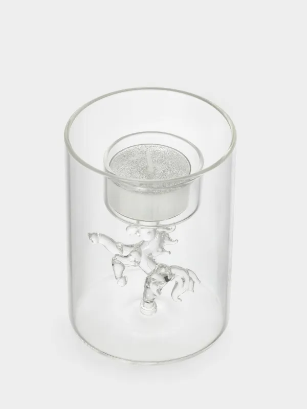 Подсвечник, 11 см, для чайной свечи, стекло Б, Конь, Decor candle, image-3