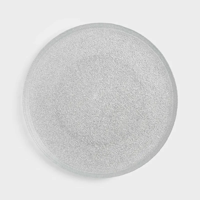 Тарелка обеденная, 28 см, стекло Р, серебристая, Cracle