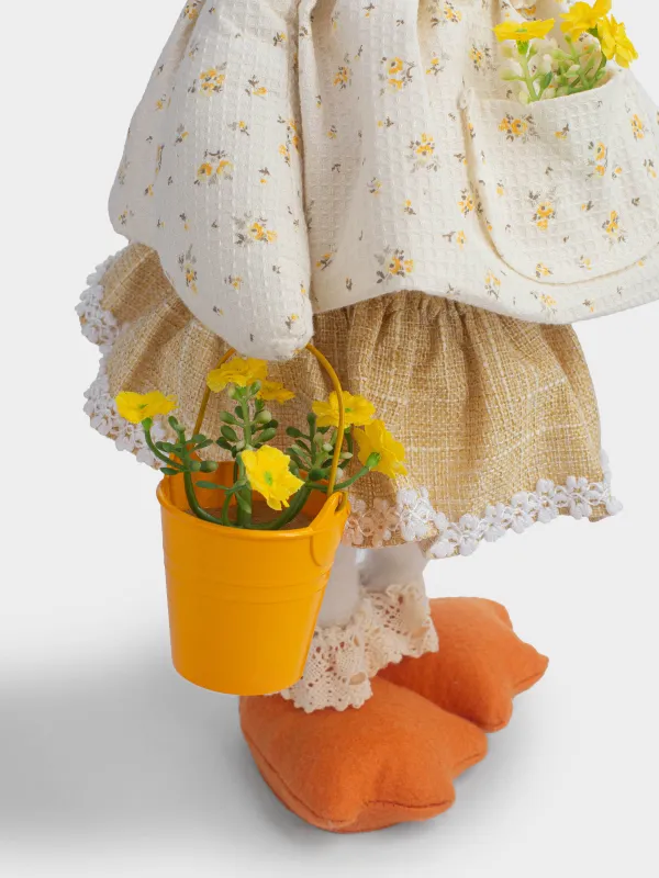 Изделие декоративное, 45 см, полиэстер, бело-золотистое, Гусыня в платье, Goose, image-3