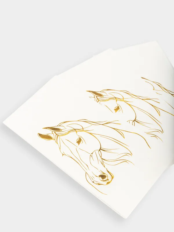 Салфетки бумажные, 33х33 см, 20 шт, Horse gold, image-3
