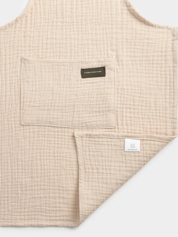 Фартук детский, 40х60 см, муслин, бежевый, Muslin kitchen, image-3