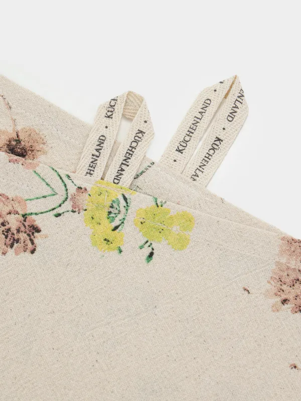 Полотенце кухонное, 40х60 см, 2 шт, хлопок, бежевое, Кролик и цветы, Rabbit in flowers, image-3