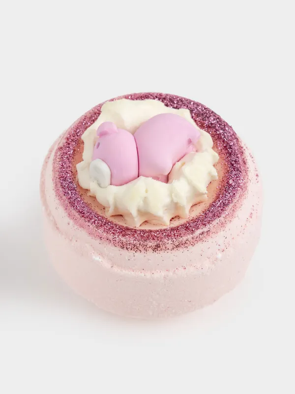 Бомбочка для ванны, 130 гр, с игрушкой, розовая, Тутти-фрутти, Свинка, Friends spa, image-1