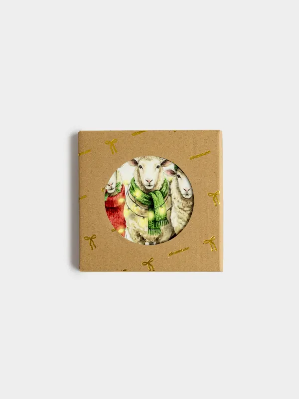 Подставка под кружку, Овцы в шарфах, Sheep trio, image-3