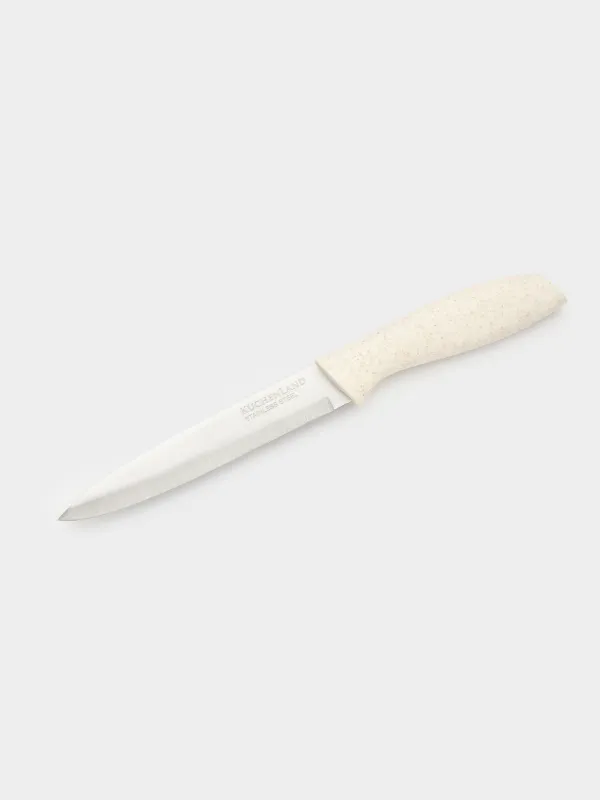 Нож для нарезки, 13 см, сталь/пластик, молочный, Speck-light, image-1
