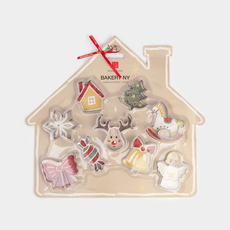 Набор форм для печенья, 9 шт, сталь, Новогодняя фантазия, Bakery NY