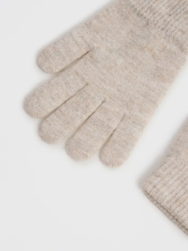 Перчатки женские, единый размер, акрил/полиэстер, песочные, Loop, image-1