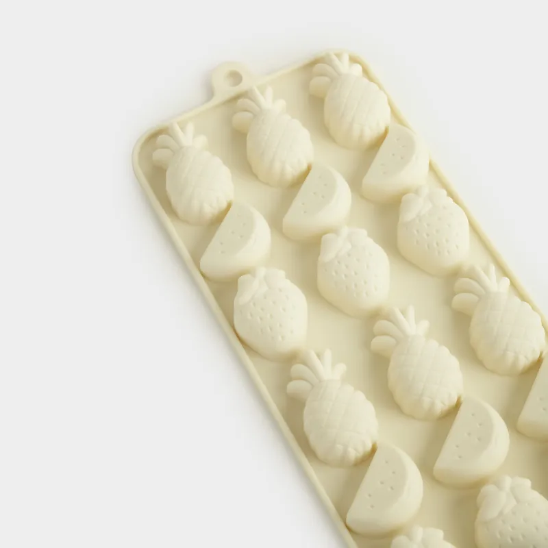 Форма для льда и шоколада, 23х10 см, 18 отд, силикон, молочная, Фрукты, Bakery, image-2