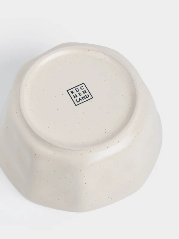 Пиала, 14х7 см, 600 мл, керамика K, молочный, Мятый эффект, Crumple creme, image-3